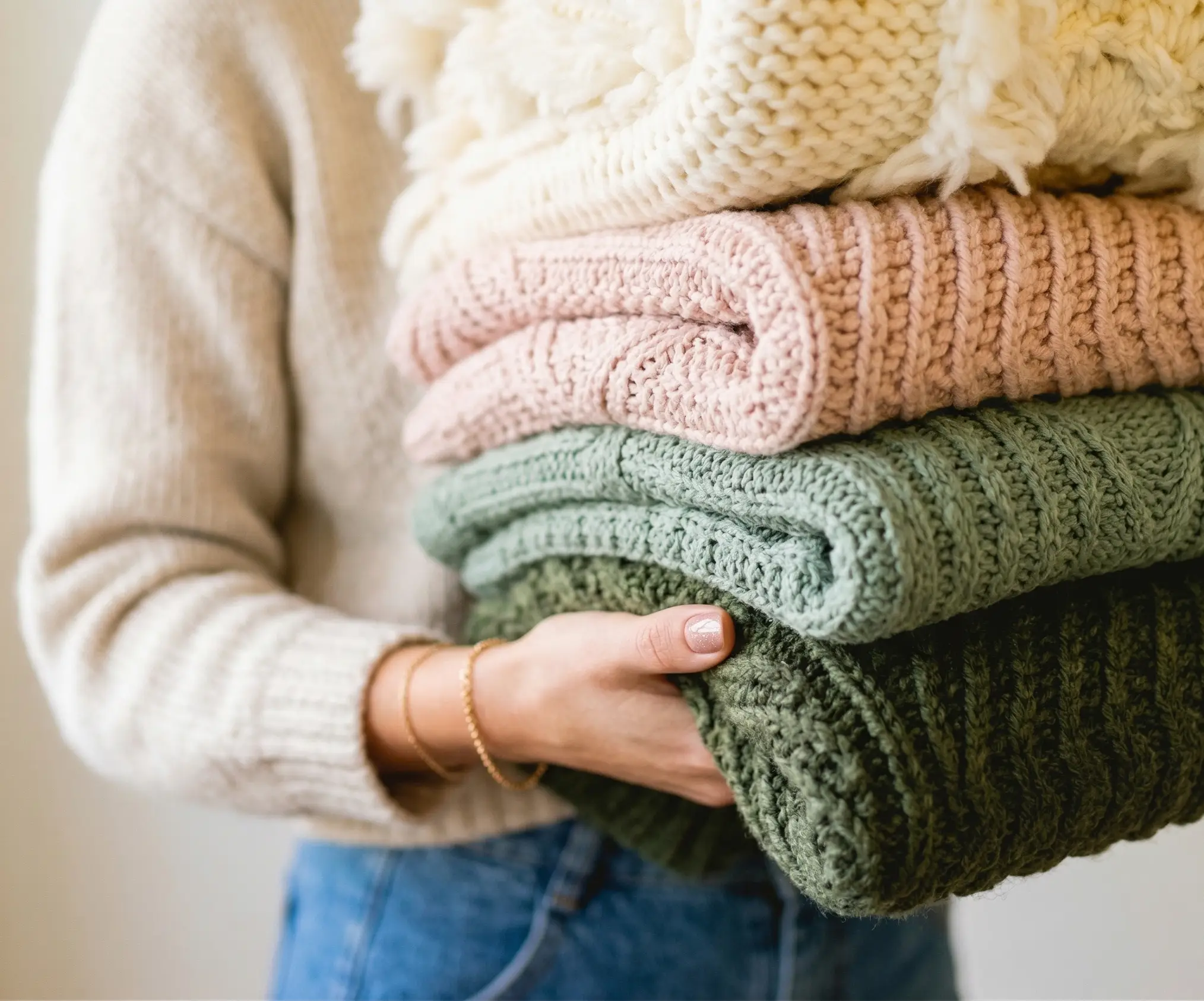 Fluffy Cream Sweaters